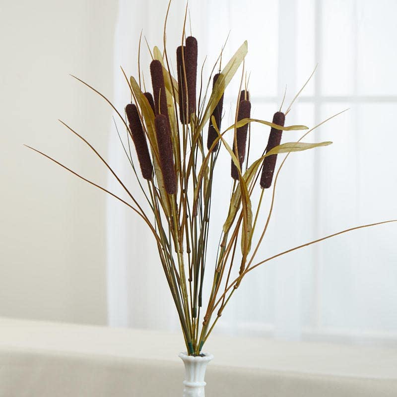Artificial Cattail Bush For Home And Fake Plant Decorations