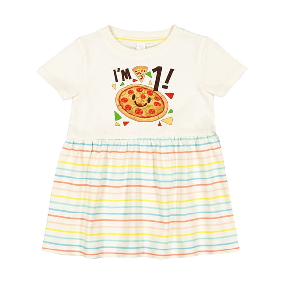 Inktastic I'm One Pizza Birthday Party Girls Baby Dress