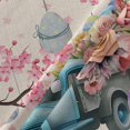 thumbnail image 5 of Blue Truck Easter Round Tablecloth 60 Inch - Waterproof Fabric Table Cloth Protector, Pink Spring Floral Eggs Botanical Rustic Tablecloths Washable Table Cover for Kitchen Banquet Party, 5 of 6