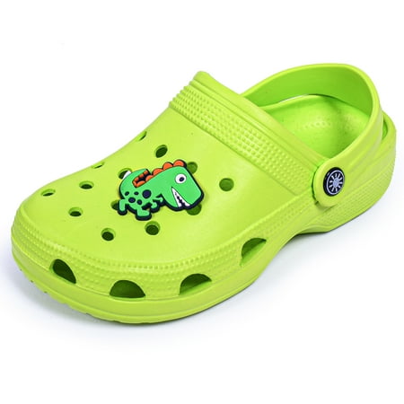 

Unisex Clogs With Cartoon Print & Pendant Decor