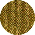 thumbnail image 1 of Ahgly Company Indoor Round Abstract Yellow Modern Area Rugs, 6' Round, 1 of 4