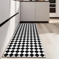 thumbnail image 4 of Black White Diamond Checkered Pattern Kitchen Rug Mat,Kitchen Runner Rugs Non Skid Washable,Decorative Kitchen Floor Mats for Kitchen,Sink,Laundry,17"X47", 4 of 5