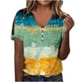 thumbnail image 1 of Camiseta con cuello en V para mujer, informal, de manga corta, con estampado floral, para mujer OAVQHLG3B Store  lin121212, 1 of 5