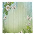 Ambesonne Spring Shower Curtain, Flowers Butterflies Pattern, 69"Wx70"L