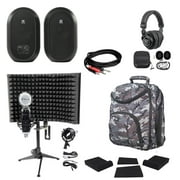 (2) JBL 104 Bluetooth Studio Monitors+Pads+Headphones+Mic+Stand+Shield+Backpack