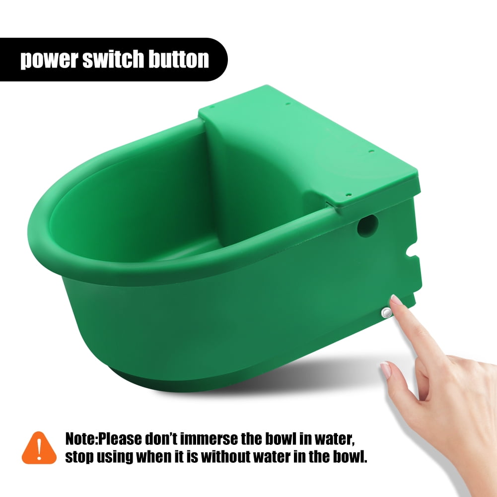 Automatic Heated Dog Waterer Bowl Feeder Constant Temperature Dispenser 3L Outdoor Thermal Bowl with Float Ball Valves for Pet Dog Horse Cattle Goat Sheep (Green)