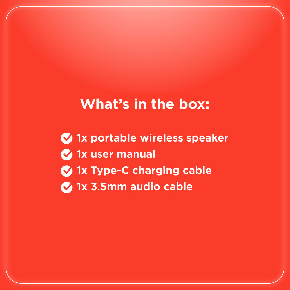 RadioShack Wireless Speaker, 20W, Bluetooth 5.3, RGB Lights, Waterproof IPX5, Portable