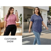 Cuteduck Plus Size Hoodies for Women Short Sleeve V Neck Pullover Drawstring Tops Loose Fit Casual Sweatshirts 1X-5X