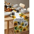 thumbnail image 3 of Sunflower Bee Burlap Cotton Table Runner 14x72 Inches Long, Vintage Yellow Floral Farmhouse Watercolor Farmhouse Table Runners, Outdoor Dining Tablecloths Decor for Baby Shower/Party/Wedding, 3 of 6