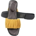 thumbnail image 6 of Womens Ruched Fabric Slide Sandals Open Toe Flat Sandals with Heel Cushion, 6 of 6