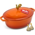 thumbnail image 1 of Cocotte de hierro fundido esmaltado MUELLER HOME de 5,5 qt, naranja, 1 of 8