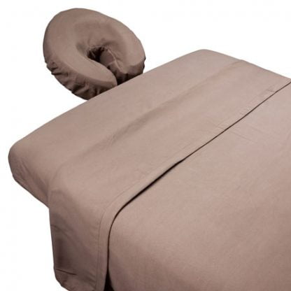 Ensemble de Draps en Microfibre 3 Pcs pour Table de Massage - Marron Chocolat