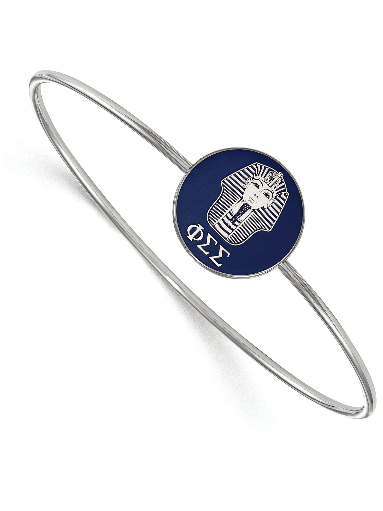 Logoart Sterling Silver Phi Sigma Sigma Enameled Slip-on Bangle