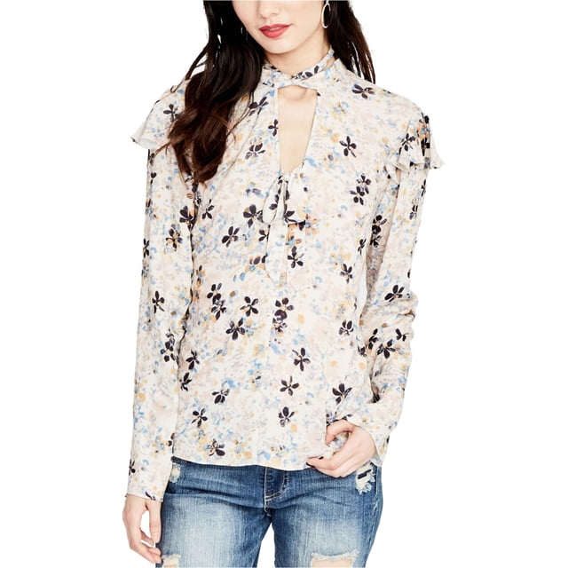 Rachel Roy Blusa de punto floral para mujer, blanco roto, 6
