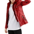 thumbnail image 5 of GaThRRgYP Leather Jackets for Women,Women's Solid Color Long Sleeved Leather Jacket Zippered Jacket Pocket Women's Spring Short Jacket, 5 of 6