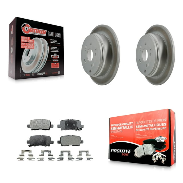 Transit Auto Rear Coated Disc Brake Rotors and Semi-Metallic Pads Kit for Car 2002-2004 Honda Odyssey KGF-101373
