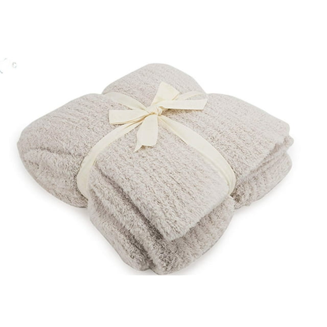 Manta Barefoot Dreams CozyChic acanalada, color marrón almendra