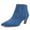 Blue, variant on Women Classic Pointed Closed Toe Ankle Boots Slant Low Heel Side Zip Booties Office Casual Fall Winter Shoes Size 10 Light Gold