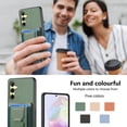 thumbnail image 6 of Compatible for Samsung Galaxy A25 5G Carbon Fiber Texture Wallet Case with Credit Card Slots, Shockproof Protection Business PU Leather Flip Kickstand Phone Cover for Galaxy A25 5G, Green, 6 of 9