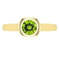 thumbnail image 2 of Dazzlingrock Collection 5mm Round Peridot Solitaire Engagement Ring for Women (Color Green, Clarity Moderately Included) in 10K Yellow Gold, Size 7, 2 of 5