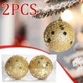 thumbnail image 6 of AYktou 2 Pcs 3.5 Inch Christmas Balls Ornaments Set, Glittering Sequins Hanging Ball Exquisite Balls Ornaments for Christmas Tree Ambiance Embellishes Wedding Birthday party Scene Matching, Gold, 6 of 7