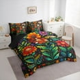 thumbnail image 3 of Castle Fairy Boys Girls Vintage Flower Bedding Comforter Set,Chic Floral King Bedding Sets, 3 of 8