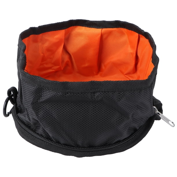 Cuencos plegables para mascotas, gatos y perros, comedero y bebedero para acampar, viajar y hacer senderismo (negro)