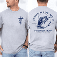 thumbnail image 2 of Christian Fisherman T Shirt Jesus Made Me a Fisherman Faith Based Religious Gift, 2 of 6