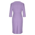 thumbnail image 6 of Stamzod Women's Bodycon Work Pencil Dress 3/4 Sleeve Elegant Wedding Guest Cocktail Dresses Business Officewear Purple XXL, 6 of 8