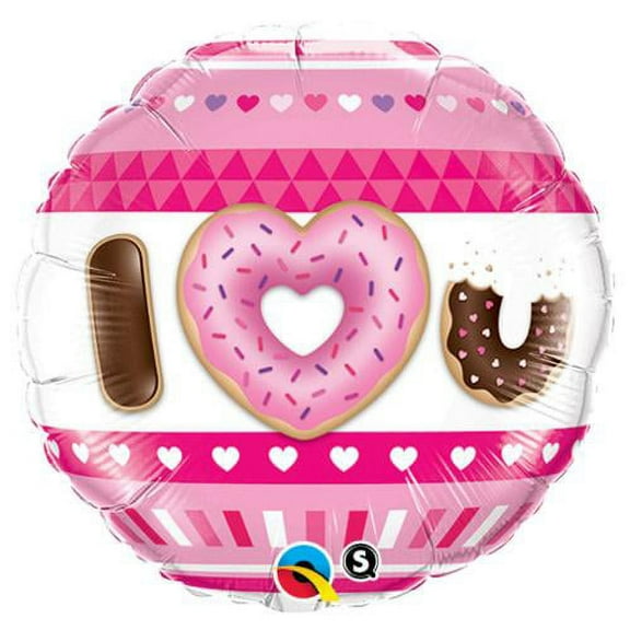 LOONBALLOON Sweets-candy Balloons, 18″ I (HEART) U DONUTS