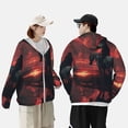 thumbnail image 5 of Picia Lone Rider Under Red Sky Women's Men's UPF 50+ Sun Protection Hoodie Shirt Long Sleeve SPF Fishing Outdoor UV Hiking Lightweight Shirts-3X-Large, 5 of 9