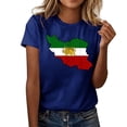 thumbnail image 5 of Camiseta de Manga Corta Impresa de Cuello Alto para las Mujeres, Tops de Cuello Redondo para las Mujeres Mezcla de Poliéster de Spandex de Uso Diario Casual, 5 of 5