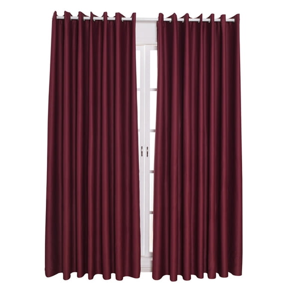 MLINS 1Pcs Wine Red Grommet Room Darkening Curtain for Families with Babies and Kids 11.8x98.4in
