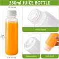 thumbnail image 2 of czcpp-12 Pack 350ml Plastic Juice Bottles with Black Lids (Dishwasher Safe), Plastic Smoothie Bottles 12oz, Reusable Empty Juice Bottle for Juicing, Beverages (Handheld Pull Ring Cap), 2 of 4