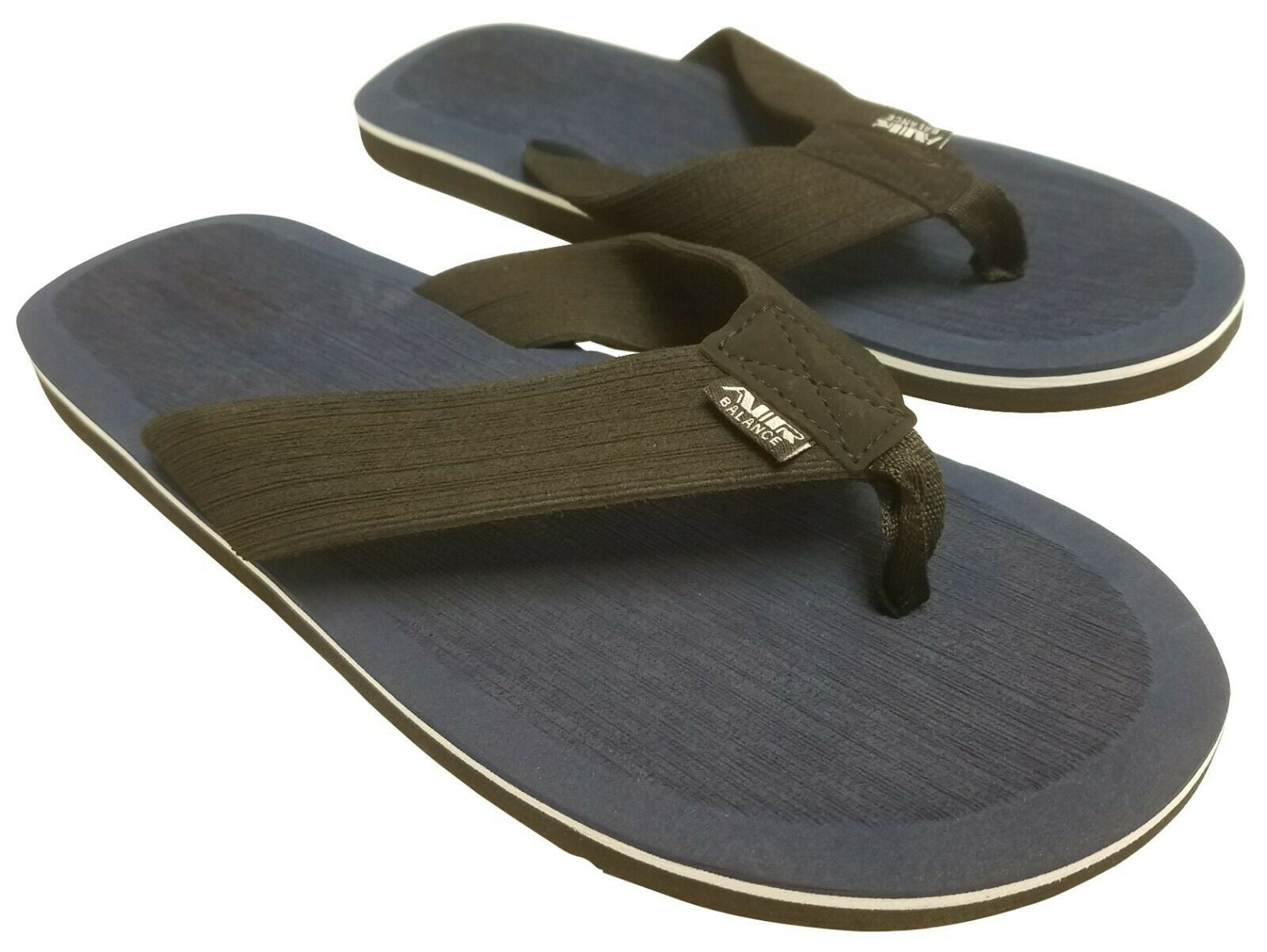 Black sizes 8-13 Brown Navy Air Balance Men's Flip Flop Sandals Slide Shoes 