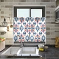 thumbnail image 4 of Yayeee Kitchen Curtains Tier Pair Light Filtering 27"x24" Rod Pocket Short Cafe Window Panel, Navy Blossom Mosaic, 4 of 7