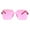 Pink, variant on Womens Thick Flat Panel Shield Plastic Rectangular Hippie Sunglasses Pink