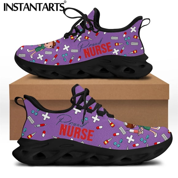 Zapatos de enfermería blancos para mujer, zapatillas planas de malla con bonitos dibujos animados para enfermera, médico y médico