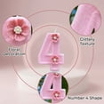 thumbnail image 3 of Number Birthday Candle, Glitter Pink Floral, 1 Piece,Suitable for Birthday Party Cake Decoration, 3 of 5