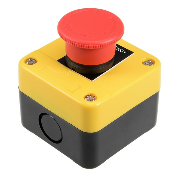 Emergency Stop Plastic Box Cover Push Button Switch Self Locking