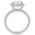 thumbnail image 3 of 8MM Cushion Cut Moissanite and Diamonds Split Shank Halo Engagement Ring C21M, 3 of 6