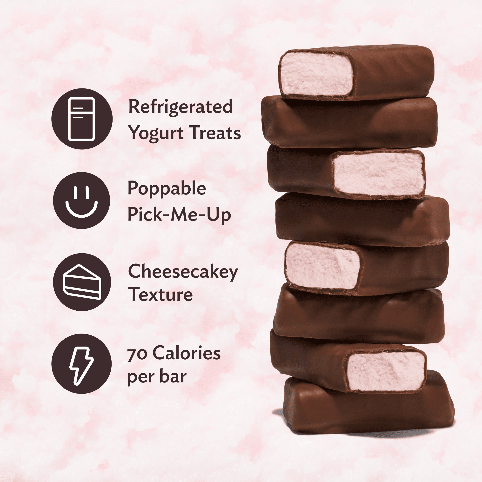 Clio Strawberry Greek Yogurt Mini Bar in Chocolatey Coating, 0.78 oz, 8 Ct