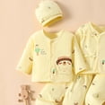 thumbnail image 6 of Povozer Baby Boy Outfits 0-3 Months Newborn Boy Clothes Newborn 7pcs Infant Clothing Set Baby Underwear Pants Newborn Baby Clothes For Boys Girls,Size 0-3 Months,Yellow, 6 of 7