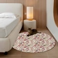 thumbnail image 2 of Round Rug 4Ft Washable Non-Slip, Pink Beige Flowers Circle Area Rugs for Living Room Bedroom, Spring Floral Elegant Pastoral Rustic Indoor Floor Mats Carpet Runner for Home Decor Aesthetic, 2 of 8