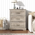 thumbnail image 3 of FANRAL Nightstand Set of 2,3 Drawer Farmhouse Nightstands,Wooden Bedside Table Pair with Anti-Tip Safety,Storage End Tables for Bedroom,Gray Night Stand, 3 of 6