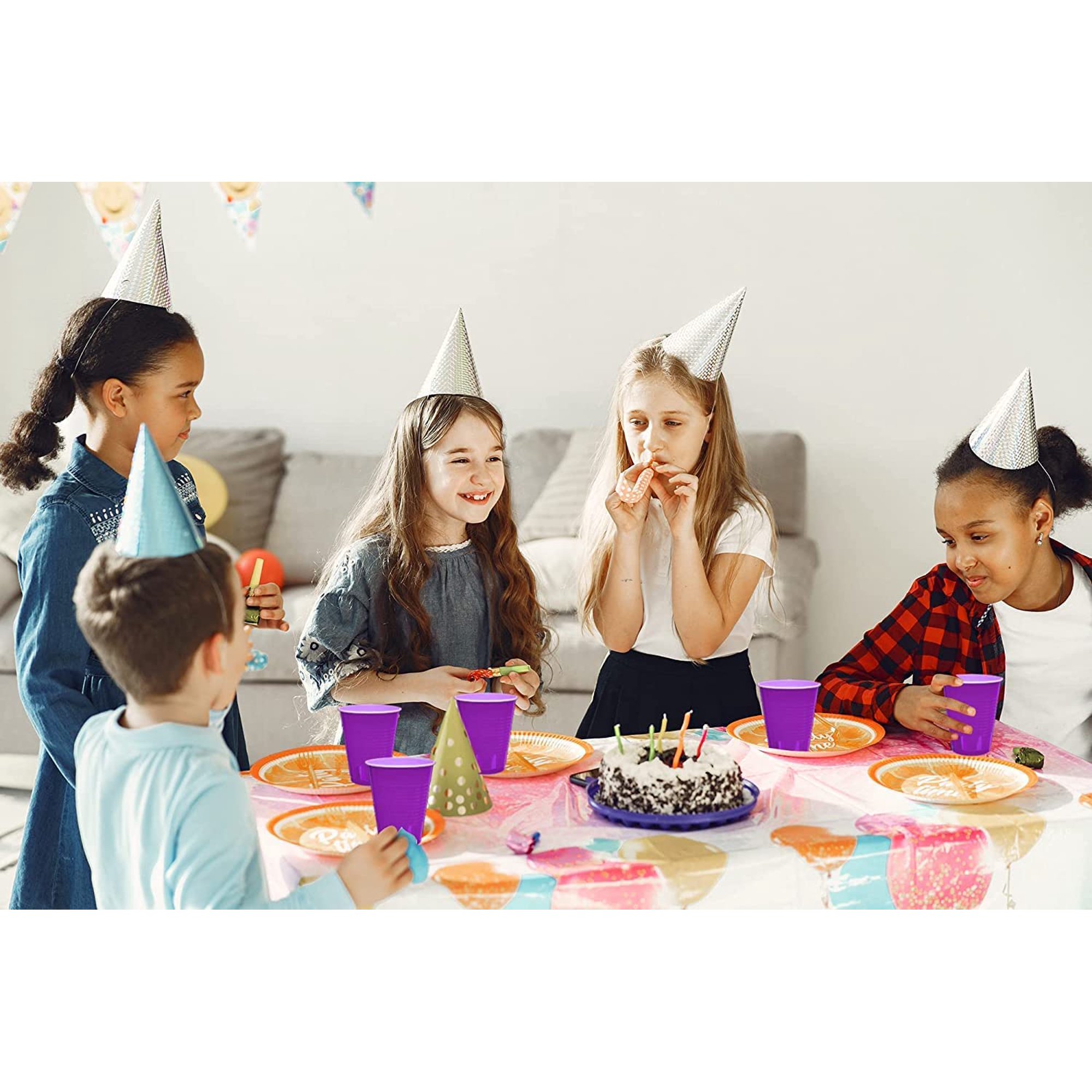 DecorRack Purple Disposable Cups, 60-Pack photo 2