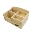 thumbnail image 3 of Organizador de escritorio rústico con cajones, ranuras para lápices, organizador de mesa, caja de almacenamiento de mesa para suministros de oficina,, 3 of 8