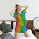 thumbnail image 5 of Balery Glitter Rainbow Conjunto de Pijama para Mujer con Estampado, Dos Piezas de Manga Corta y Shorts, Ropa de Dormir Suave con Cuello Redondo y Bolsillos-Large, 5 of 6