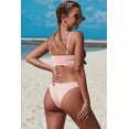 thumbnail image 1 of POGLIP Bikini Nervuré à Bretelles Spaghetti Rose pour Femme, 1 of 6