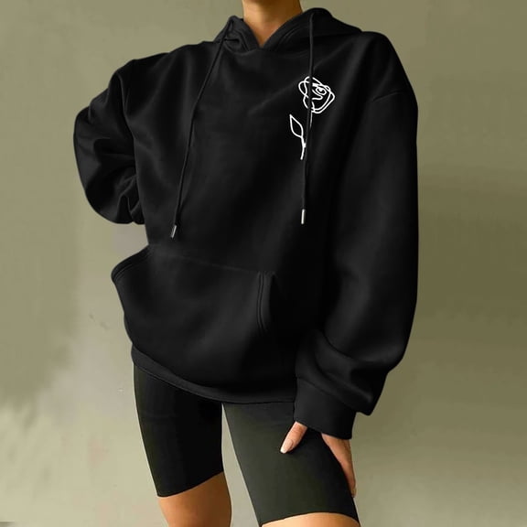 Vedolay Women 2023 T Shirts Fashion Hoodies for Women 2023 Long Sleeve Sweatshirts Casual Crewneck Loose Fit Pollover Hoodie Fall Cute Tops,E S